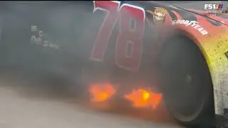 BJ MCLEOD CAR CATCHES FIRE - 2022 GOODYEAR 400 NASCAR CUP SERIES AT DARLINGTON