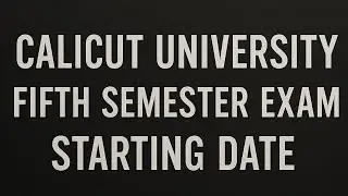 Calicut University UG Fifth Semester Exam Starting Date 2025