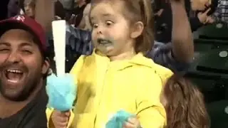 Little Girl Has Sugar Rush at Mariners Game