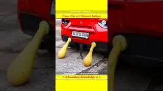 Ferrari car vs 2 monster balloon || #short