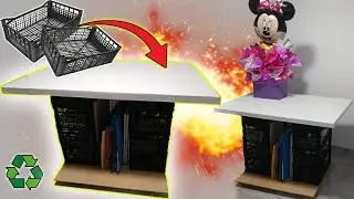 Como hacer una MESA estanteria /CAJAS DE FRUTAS🍊🍒
