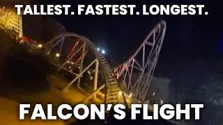 Falcon's Flight Front Row Night POV | The World's Biggest Roller Coaster - Six Flags Qiddiya City