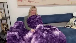 Cozy Bliss Faux Fur Throw Blanket: Cozy Warm Plush Striped Blanket for Couch, Sofa & Bedroom
