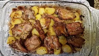 COSTELINHA DE PORCO ASSADA NO FORNO, COM UMA DICA !!  SUCULENTA. FÁCIL DE FAZER !!