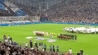 OM Francfort CL le 13 septembre 2022, entr&eacute;e des joueurs