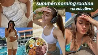 PRODUCTIVE SUMMER MORNING ROUTINE! pilates, swimming, skincare & grwm