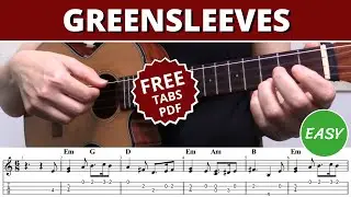 Greensleeves - EASY Fingerstyle Ukulele, Beginner Tutorial, High or Low G Tuning