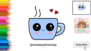 How to Draw a Cute Coffee Cup ☕ 🎨 Easy Drawing for Kids Step by Step