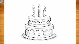 Birthday Cake Pencil Sketch Drawing 🎂 | Easy Cake Drawing for Beginners | Step by Step