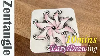 10mins easy drawing&middot; 100% Normal Speed&middot; Healing Art Zentangle EP562