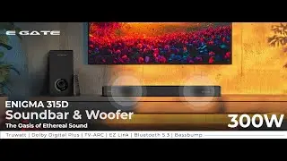 E GATE Enigma 315D Dolby Digital Soundbar &ndash; 300W 2.1 Channel Home Theater with Subwoofer & Bluetooth