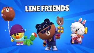 BRAWL STARS line friends, Brock, Colette and Gus