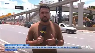 Trecho da Marginal Dutra ser&aacute; interditado para obras | BAND CIDADE 1&ordf; EDI&Ccedil;&Atilde;O