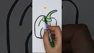 🫑 Easy Capsicum Drawing! 🎨✨ #Shorts #Drawing #ytshorts