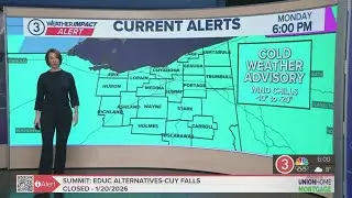 Weather Impact Alert: Dangerously cold wind chills arrive Monday in Northeast Ohio