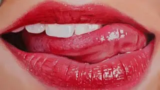 How to paint Realistic Lips in Acrylic Colors