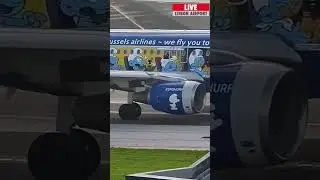 Smurfs! Brussels Airlines #planespotting #aviation #lisbonairport #liveairport #airportslive