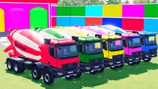 Transporting Mixer Truck | blue | Satisfying Mixer Trucks! 😍🚚