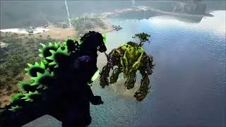 #short #shortsvideo SUPER GODZILLA VS FOREST TITAN / ARK: Survival Evolved