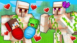 Mikey and JJ Joined The Golem Family in Minecraft! (Maizen)