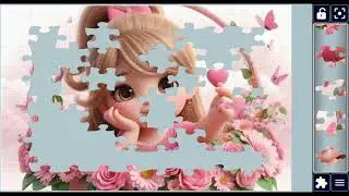 Pink Basket Bliss#flowers #pink #basket #cute #art 🌸💖👜👧🏼✨@puzzlemaster1034