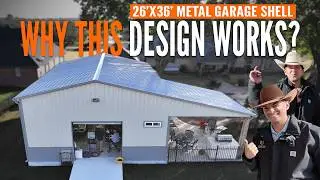 Can a 2 Car Garage Really Be Small But Spacious?! | 26x36 with Porch Tour | WolfSteel Buildings