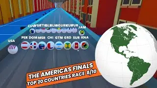 Countries 3D Marble Race - Final Showdown of the Americas! | Marble League 2025 ASMR Race #8/10