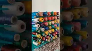 organized silk threads using thread spool stand