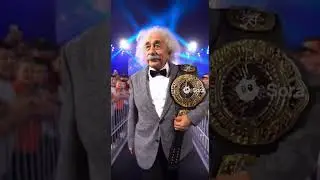 Albert Einstein joins WWE #ai #wwe #funny #einstein #meme