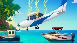Emergency Repair of Plane Down at Sea! ✈️🌊🛠️ | Vehicles Animation | Thai Vehicles World