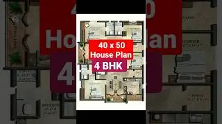 40 x 50 House Plan || 4BHK  Home Plan #houseplan #homeplan #housedesign #shorts #youtubeshorts
