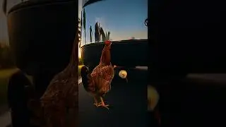 The hen saved her chicks and then caught a ride. #truck #wildlife #chicks  #animals #danger