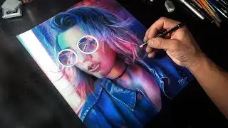 Colourful Girl Design - Prismacolor Premier - De la fotografìa al dibujo
