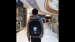 Creative Design LED Display Screen Backpack APP Control Pattern Free to Change - GRAY