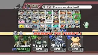 Ganondorf & Snake VS Wolf & Ness | 2 Lifes | Super Smash Bros Brawl Fight 240