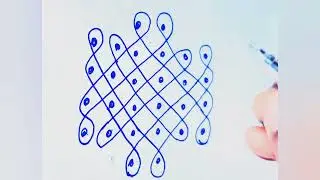 6*4 dots Simple kolam|Easy & Unique Kolam|6*4 Dots&nbsp;&nbsp;Rangoli | Muggulu. #easykolam#rangoli#muggulu