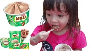 Makan Es Krim Milo Nestle Enak Banget | Milo Ice Cream From Nestle Is Really Delicious
