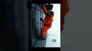 Climbing the ship in polar bear attack #shorts #viral