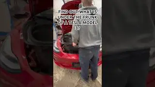 WHATS UNDER THE FRUNK OF A TESLA MODEL 3 😱 #autobody #carrepair #bodywork #tesla #automotive #auto