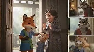 Kitten and Mom Stop Bad Wolf to Rescue Animal Cat Videos AI Heartwarming Story#catshorts #cutecat