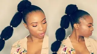 HOW TO | BUBBLE PONYTAIL ON SHORT NATURAL HAIR  | Tondie Phophi