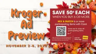 *NEW MEGA SALE* Kroger Ad Preview for 11/2-11/8 | Buy 6 or More Save $.50 Each MEGA SALE & MORE