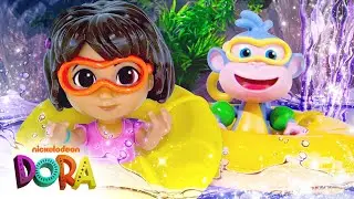 Dora's Glitter Waterfall Adventure! ✨ w/ Boots | Dora Toys | Shimmer and Shine
