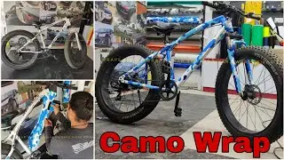 Fat Bike Camouflage Vinyl Wrapping | Cycle Modification | Vwraps Sikar