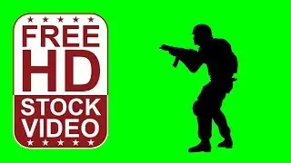 Free Stock Videos - swat police officer silhouette shooting on green screen seamless loop