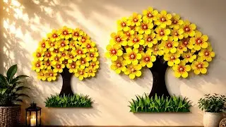 Amazing Paper Tree wall hanging craft | Paper flowers wall decoration | Paper craft for home decor