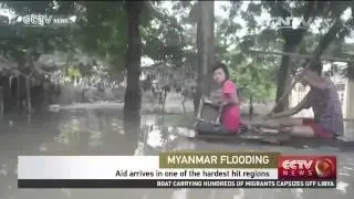 Aid arrives in Myanmar to help flood victims