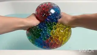 Satisfying ASMR   Water Balloon Orbeez Popping 💧battub