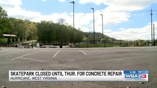 Skatepark closed until Thur. for concrete repair