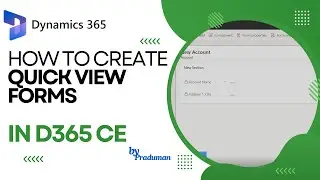 How to Create Quick View Forms in Dynamics 365 CE